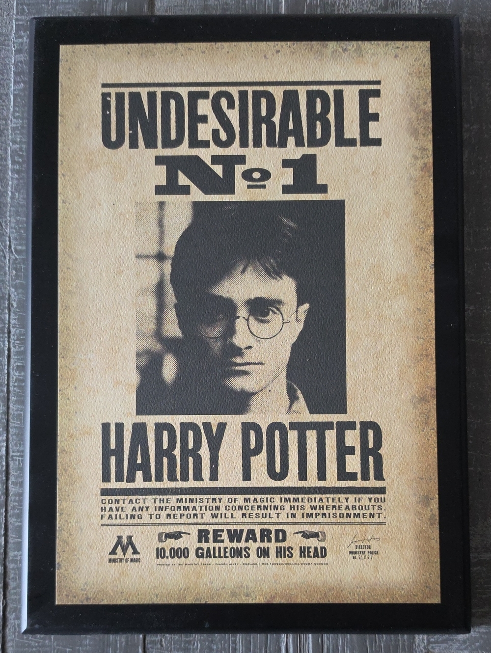 Harry Potter "Undesirable No 1" Wanted Poster Wood Wall Plaque Ministry Of Magic